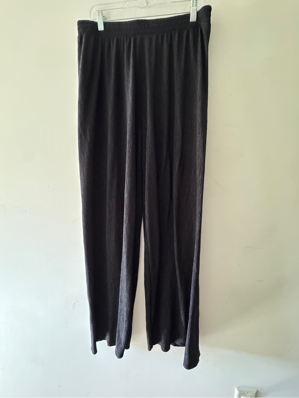 Bailey 44 Black Ribbed Wide Leg Elastic Waist Pull On‎ Pants